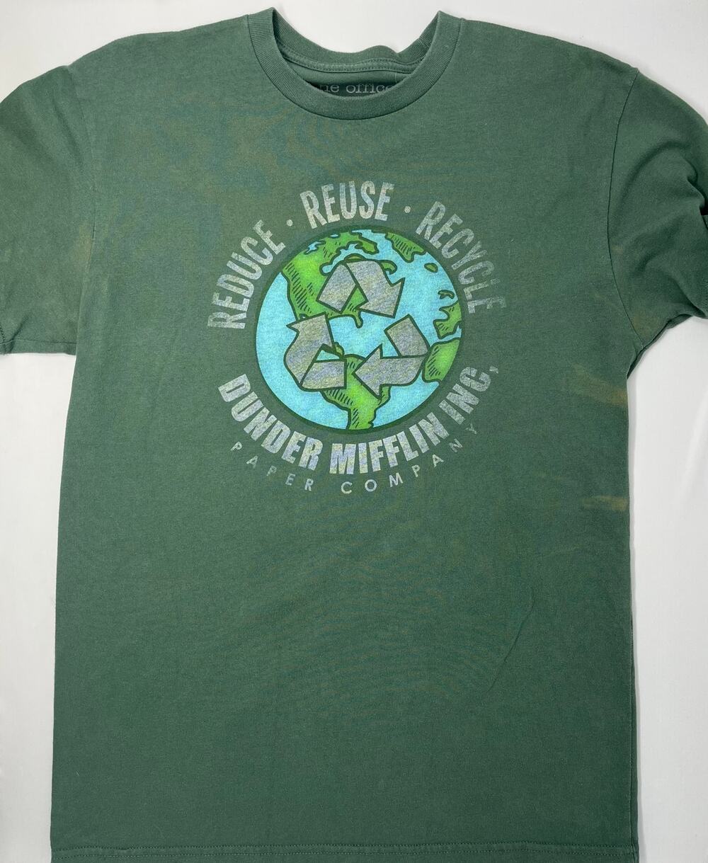 Dunder Mifflin Reduce, Reuse, Recycle Men's Tshirt size M PreOwned w/some fading